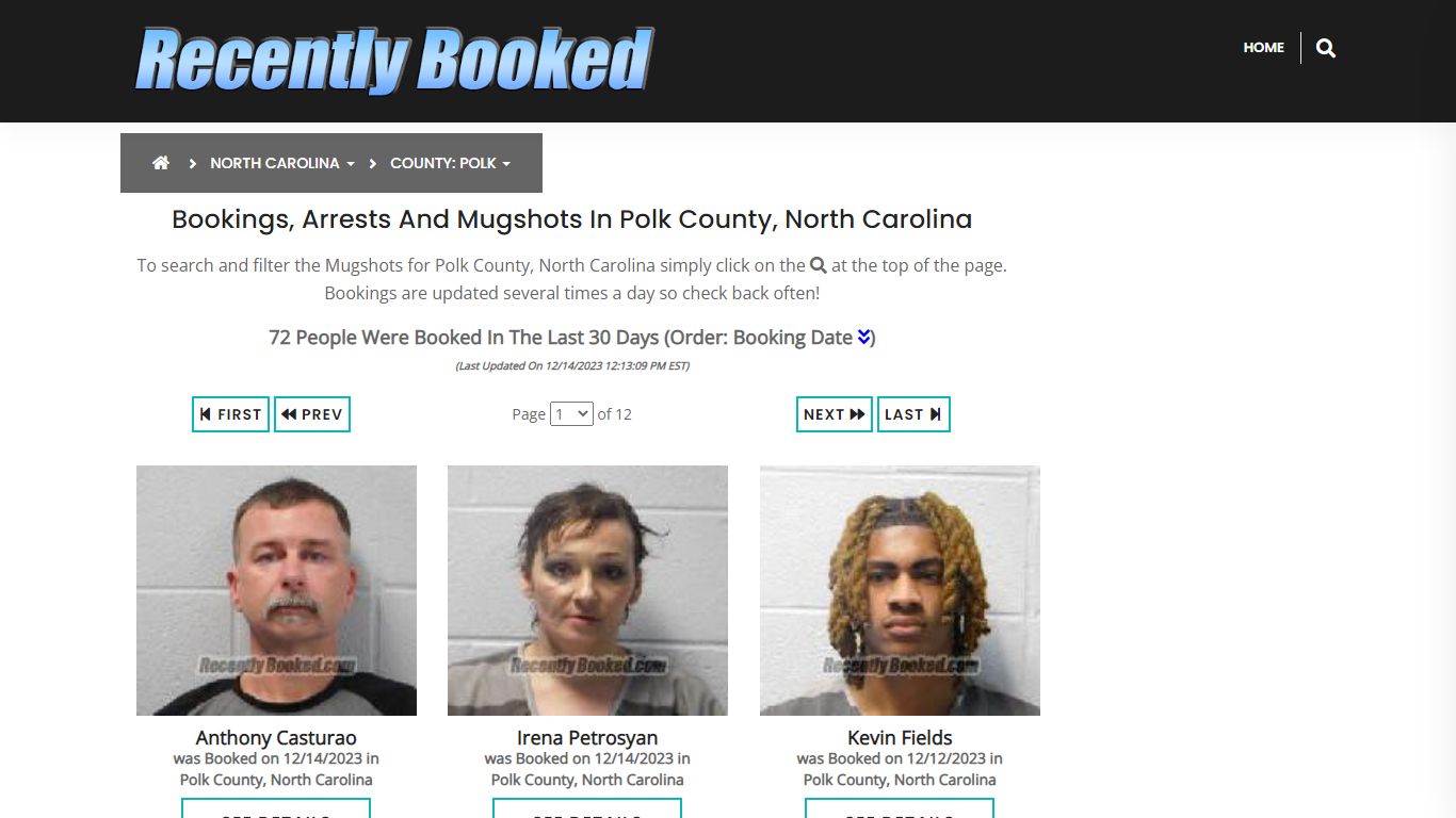 Bookings, Arrests and Mugshots in Polk County, North Carolina